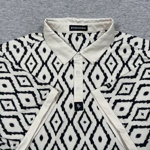 Byrd Gang Golf Polo Shirt Mens 2XL Black White Diamond Performance Stretch